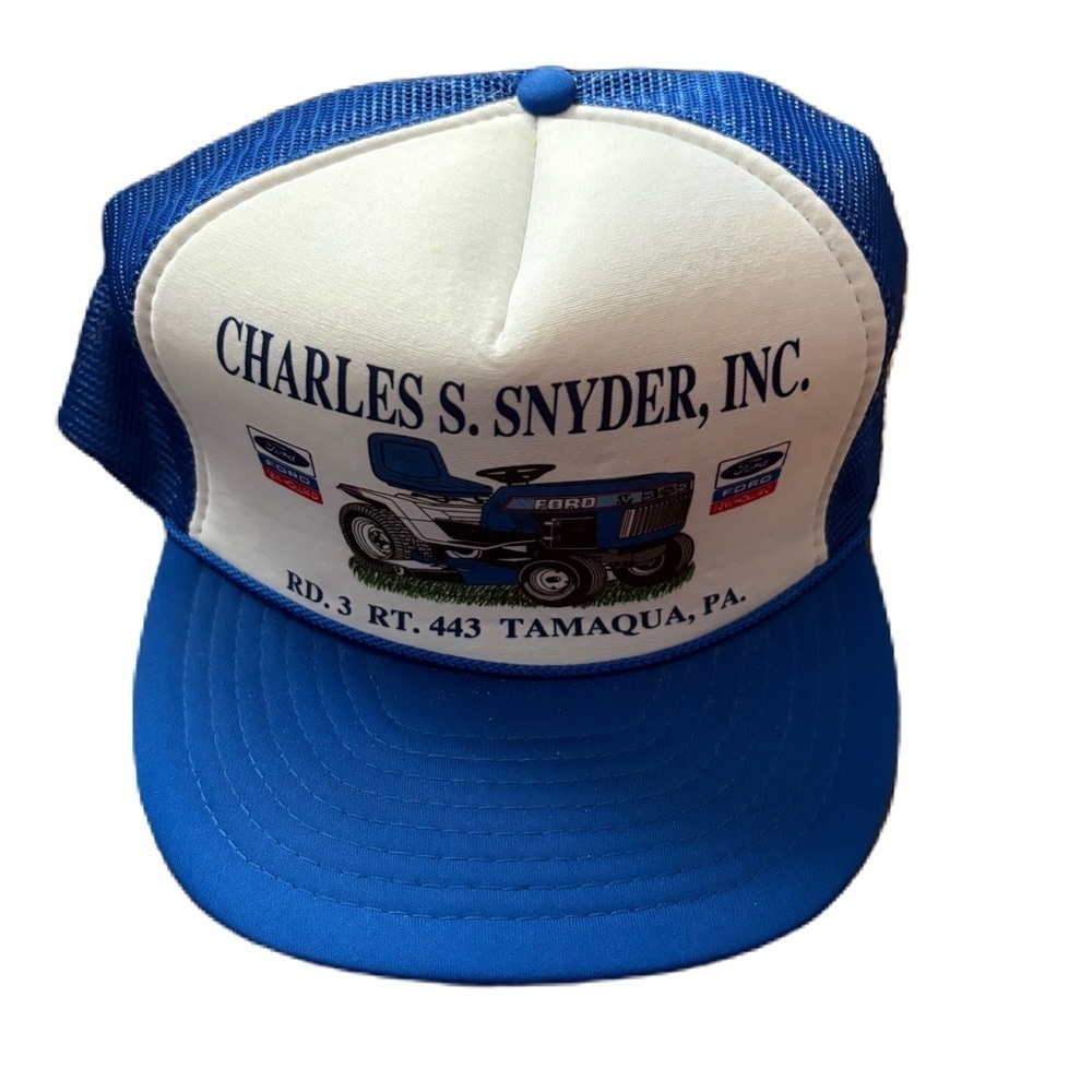 Vintage Ford New Holland Lawn Mower Tractor Hat Mesh SnapBack Rope Trucker 90s